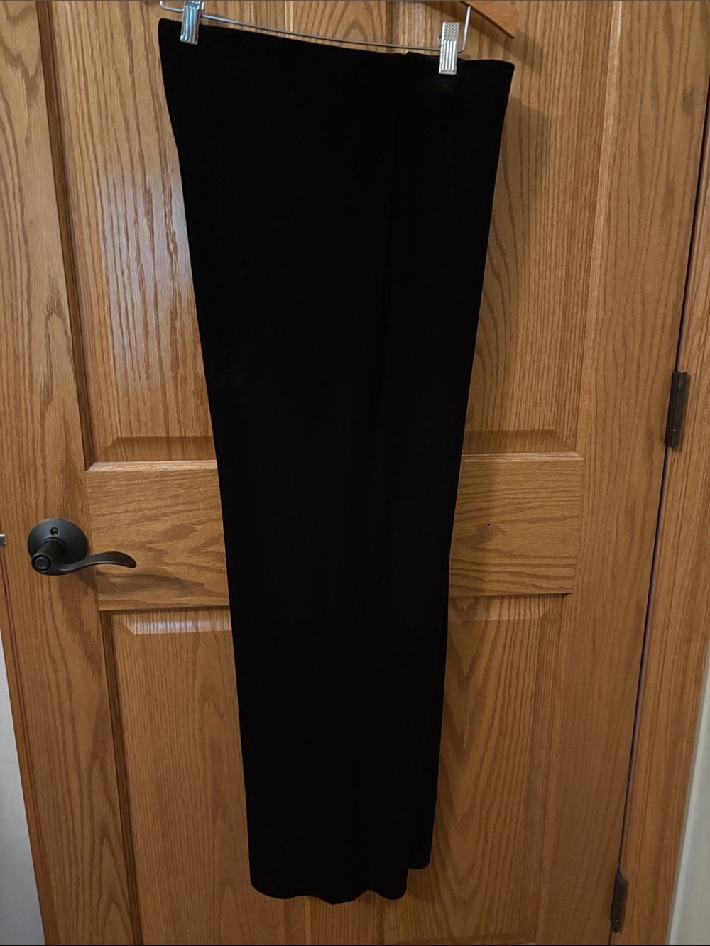 CAbi Black Velvet Straight-Leg Women's Pants XL